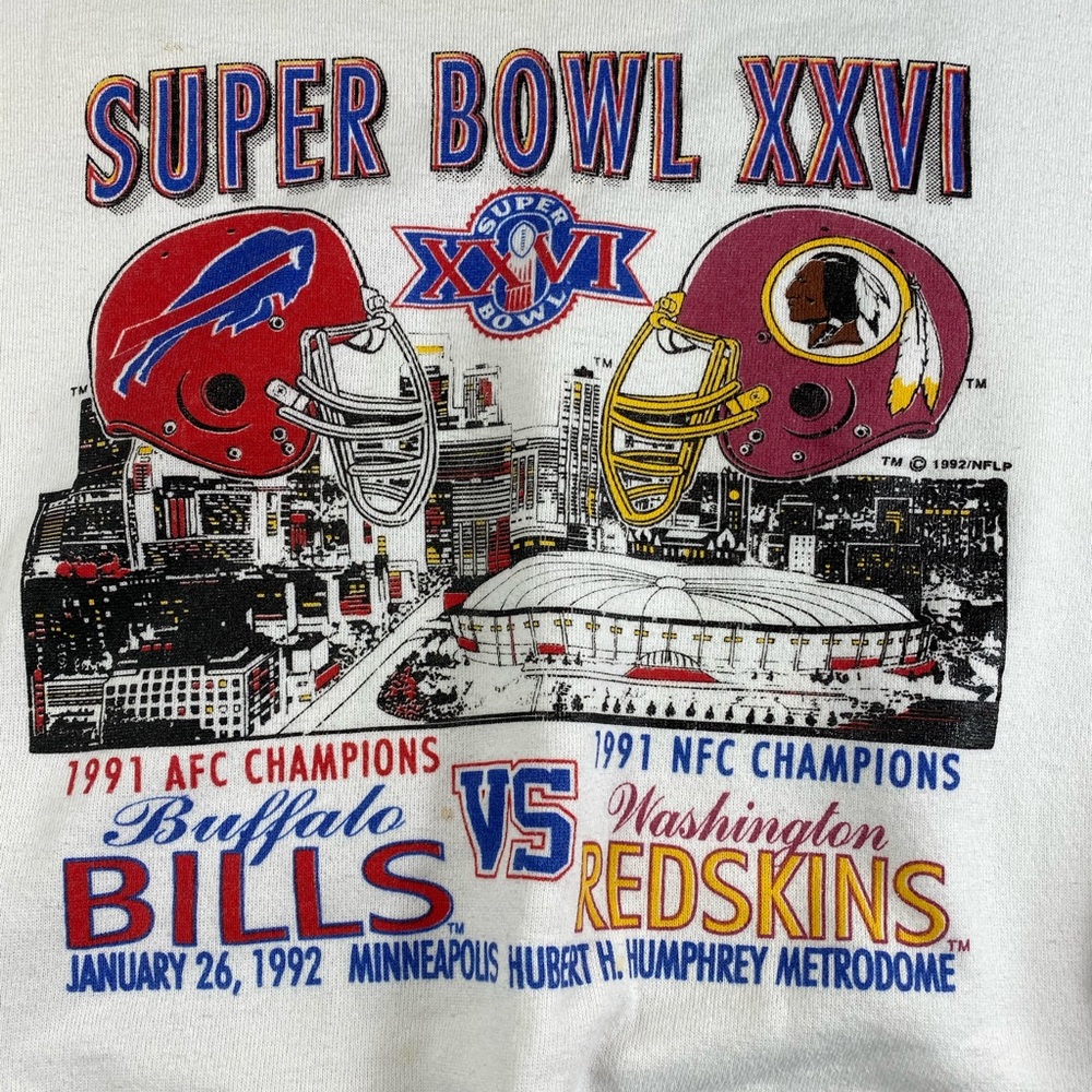 Tultex White Super Bowl XXVI Sweatshirt - Picture 4 of 7